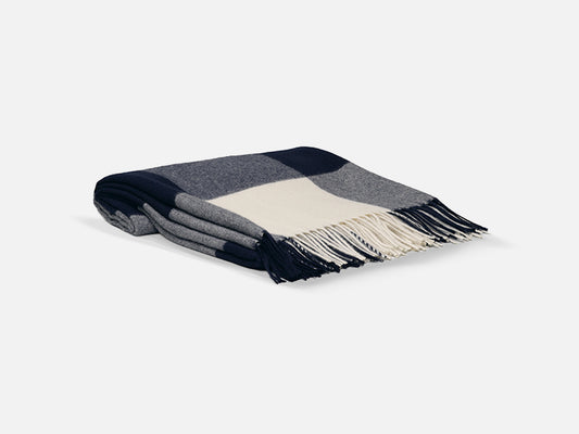 Hästens Plaid Navy Cream Check